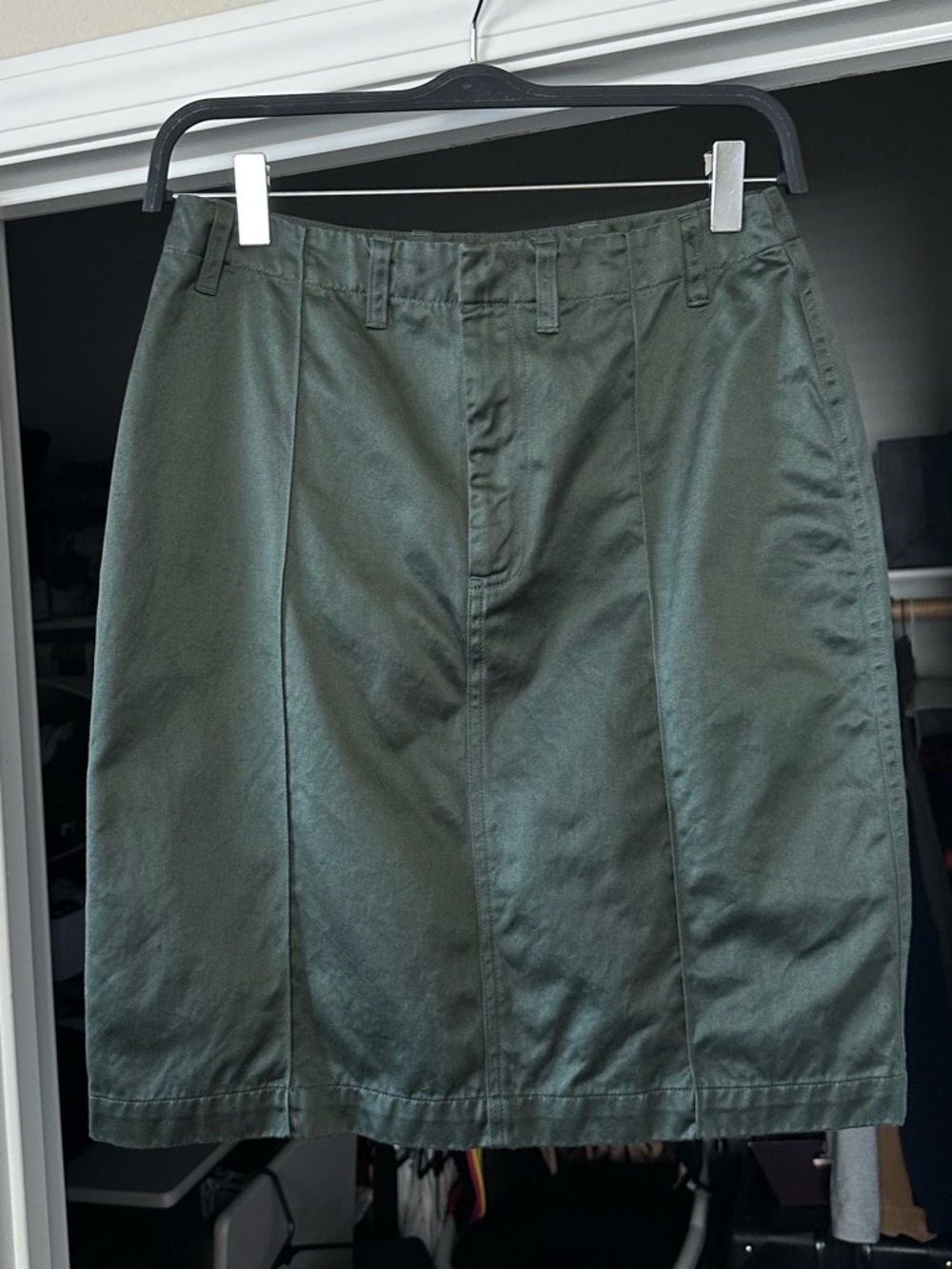 BANANA REPUBLIC Olive Green Khaki Pencil Skirt Size-6